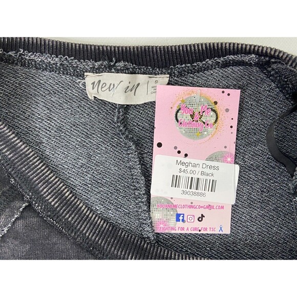 New In Collection Women Small Sweatshirt Dress Black Long Sleeve Heavyweight NWT - Picture 5 of 8